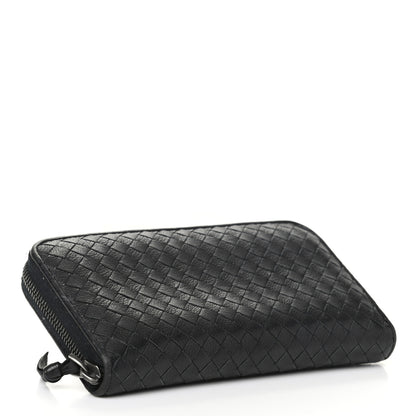 Bottega Veneta Goatskin Intrecciato Zip Around Wallet Black 4 of 6