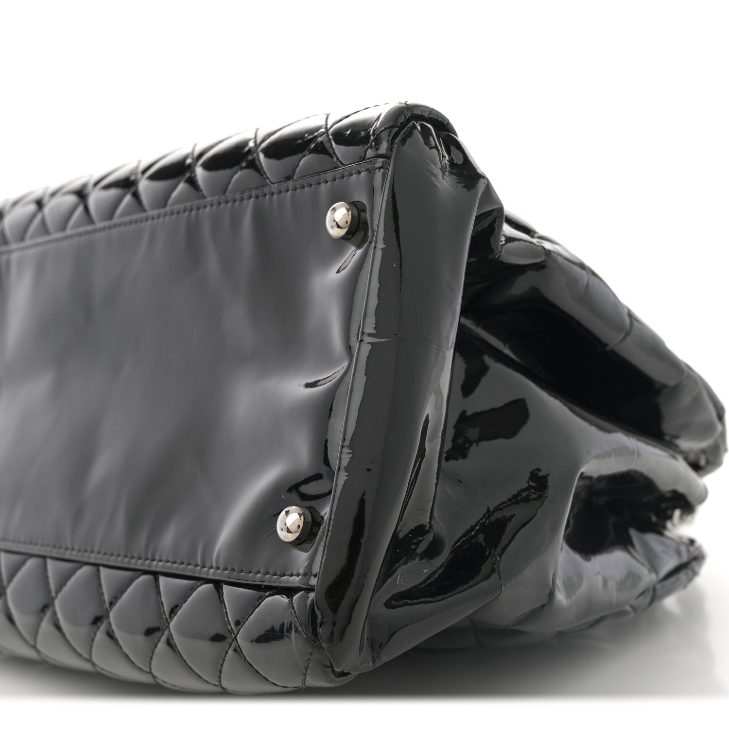 Chanel Patent Quilted Medium Just Mademoiselle Bowling Bag Black 11 of 14