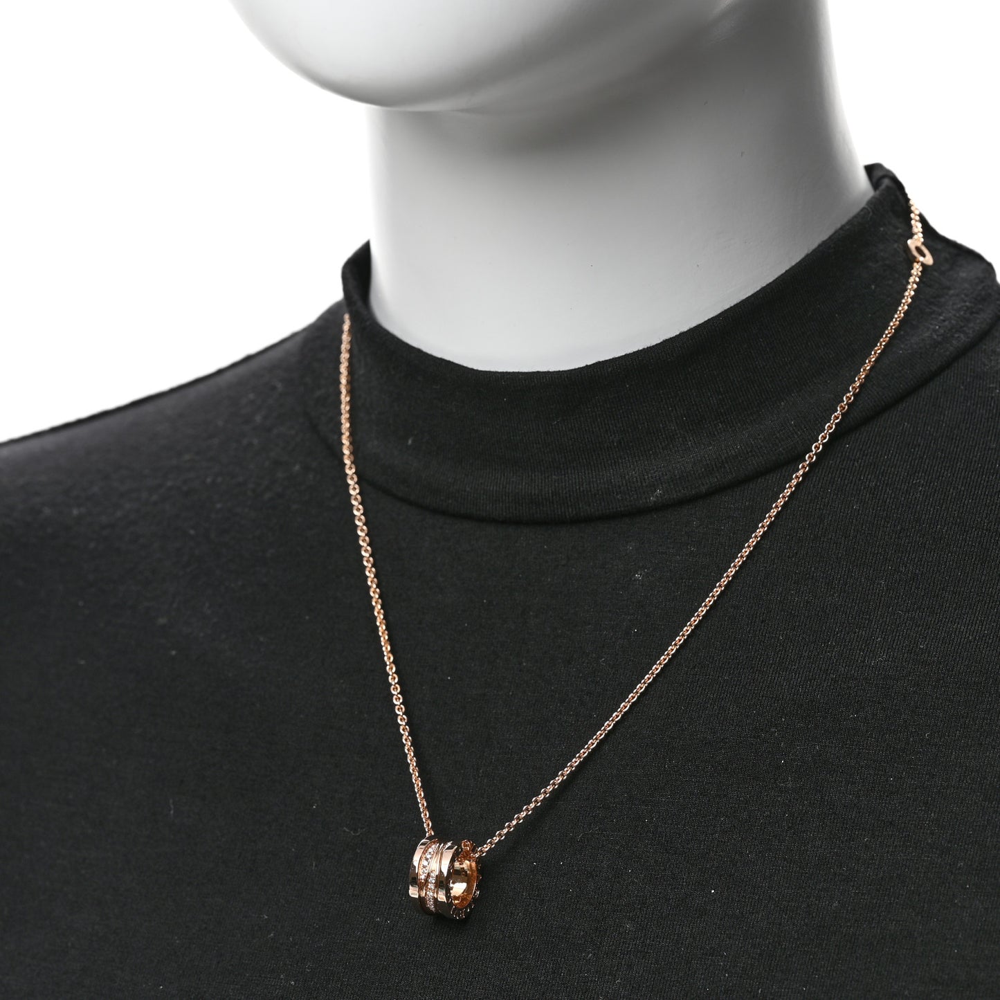 18K Rose Gold Diamond B.Zero1 Legend Pendant Necklace