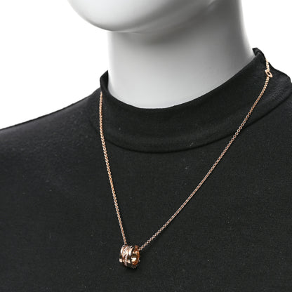 Bulgari 18K Rose Gold Diamond B.Zero1 Legend Pendant Necklace 2 of 5