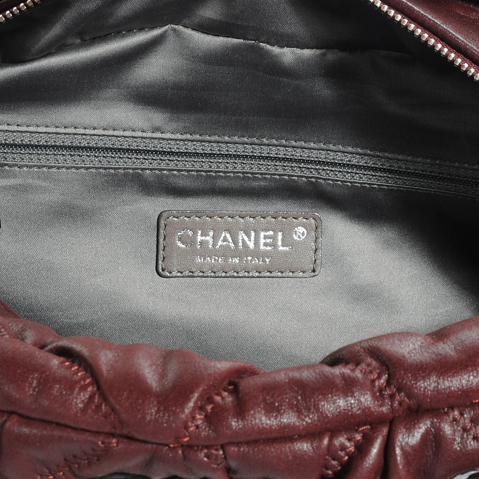 Chanel Leather Bubble Quilt Bowler Bordeaux 6 of 7