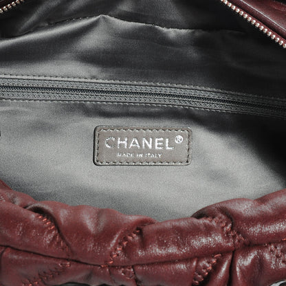 Chanel Leather Bubble Quilt Bowler Bordeaux 6 of 7