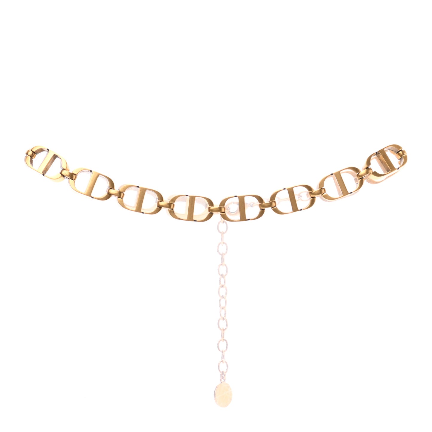 Metal CD Choker Necklace Gold