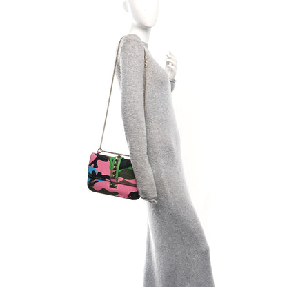 Valentino Garavani Nappa Canvas Camouflage Medium Glam Lock Rockstud Flap Multicolor 2 of 10