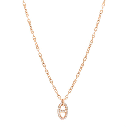 Hermes 18K Rose Gold Diamond PM New Farandole Pendant Necklace SH 1 of 5