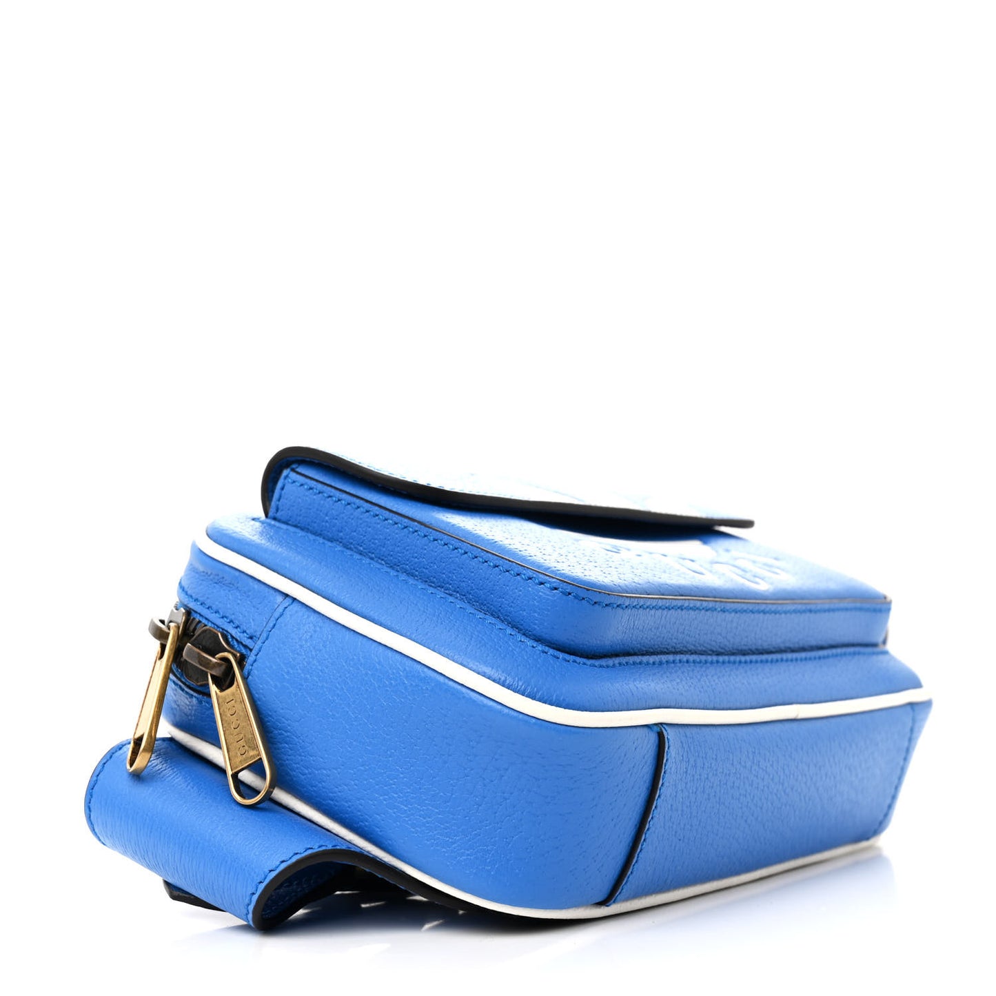 X ADIDAS Textured Dollar Calfskin Belt Bag Blue