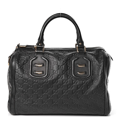 Gucci Guccissima Medium Techno Tag Boston Black 1 of 10