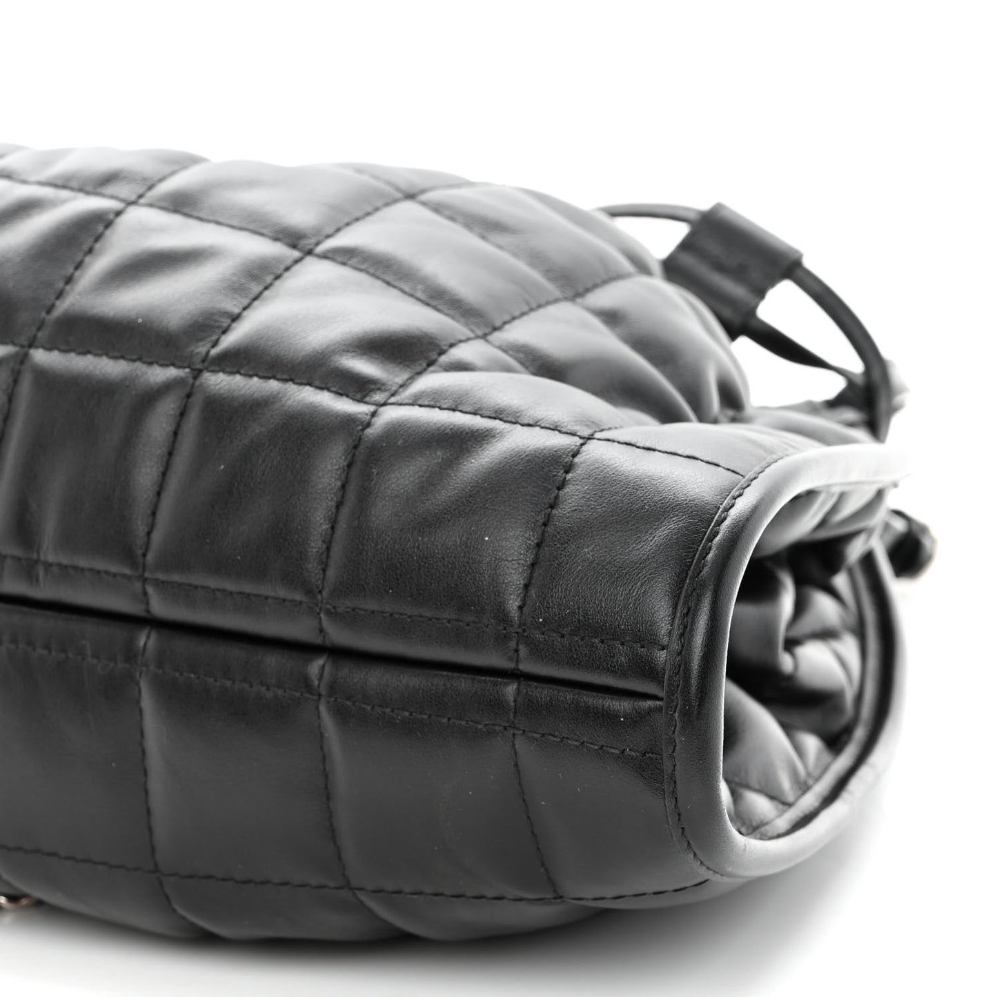 Calfskin Quilted Medium Deco Tote Bag Black