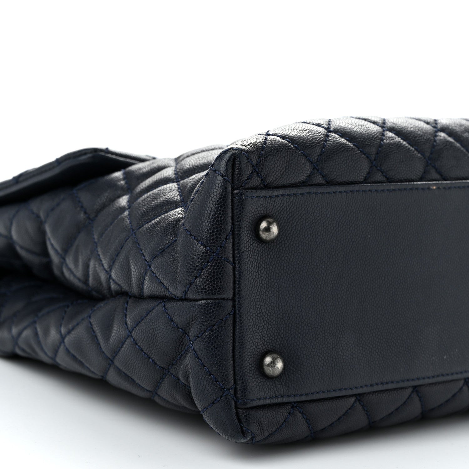 Chanel Caviar Quilted Large Coco Handle Flap Navy 8 of 11