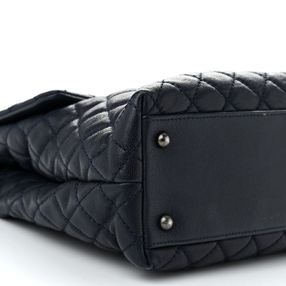 Chanel Caviar Quilted Large Coco Handle Flap Navy 8 of 11