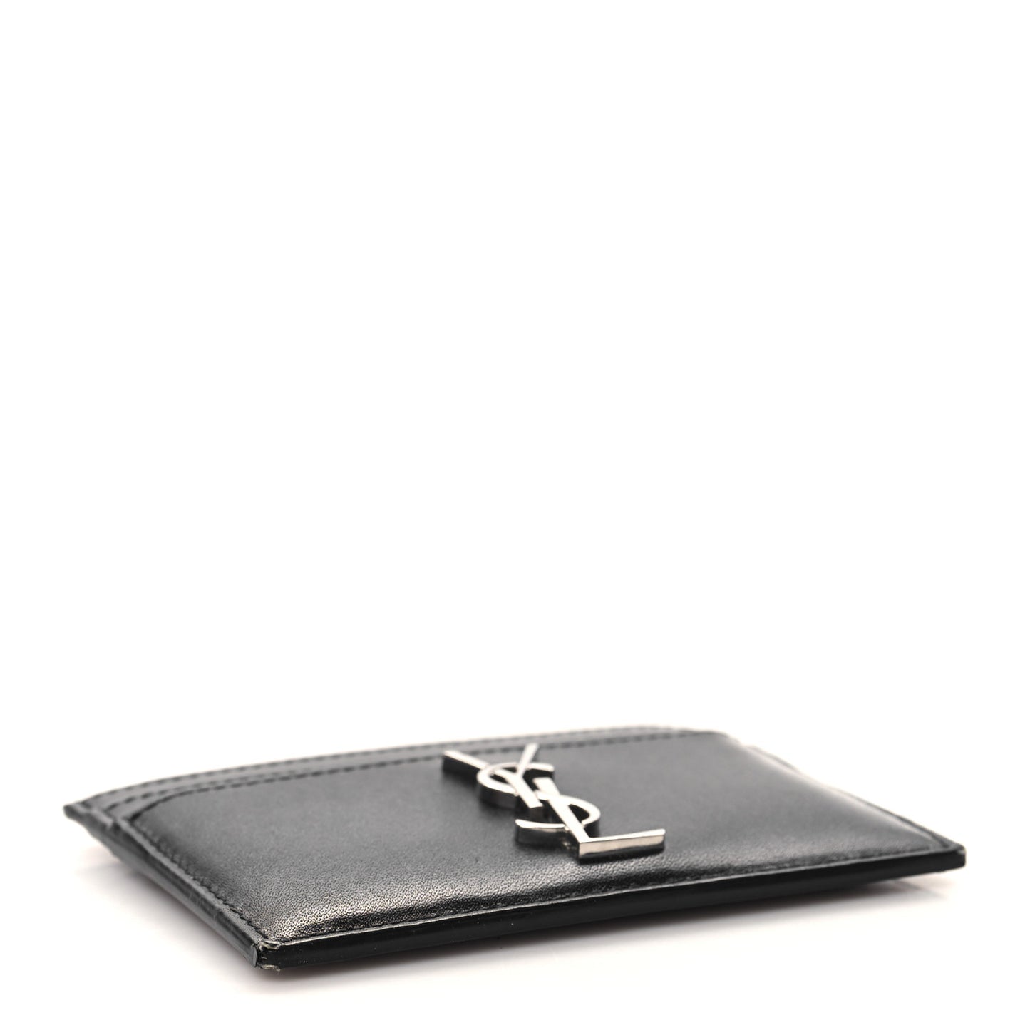 Calfskin Monogram Credit Card Case Black
