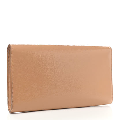 Saint Laurent Textured Patent Calfskin Monogram Large Belle De Jour Clutch Beige 4 of 10