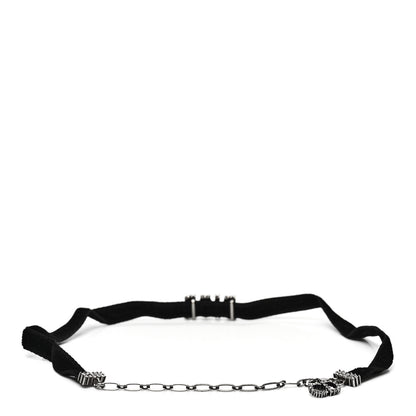 Christian Dior Velvet Crystal DIOR Choker Necklace Black 3 of 4