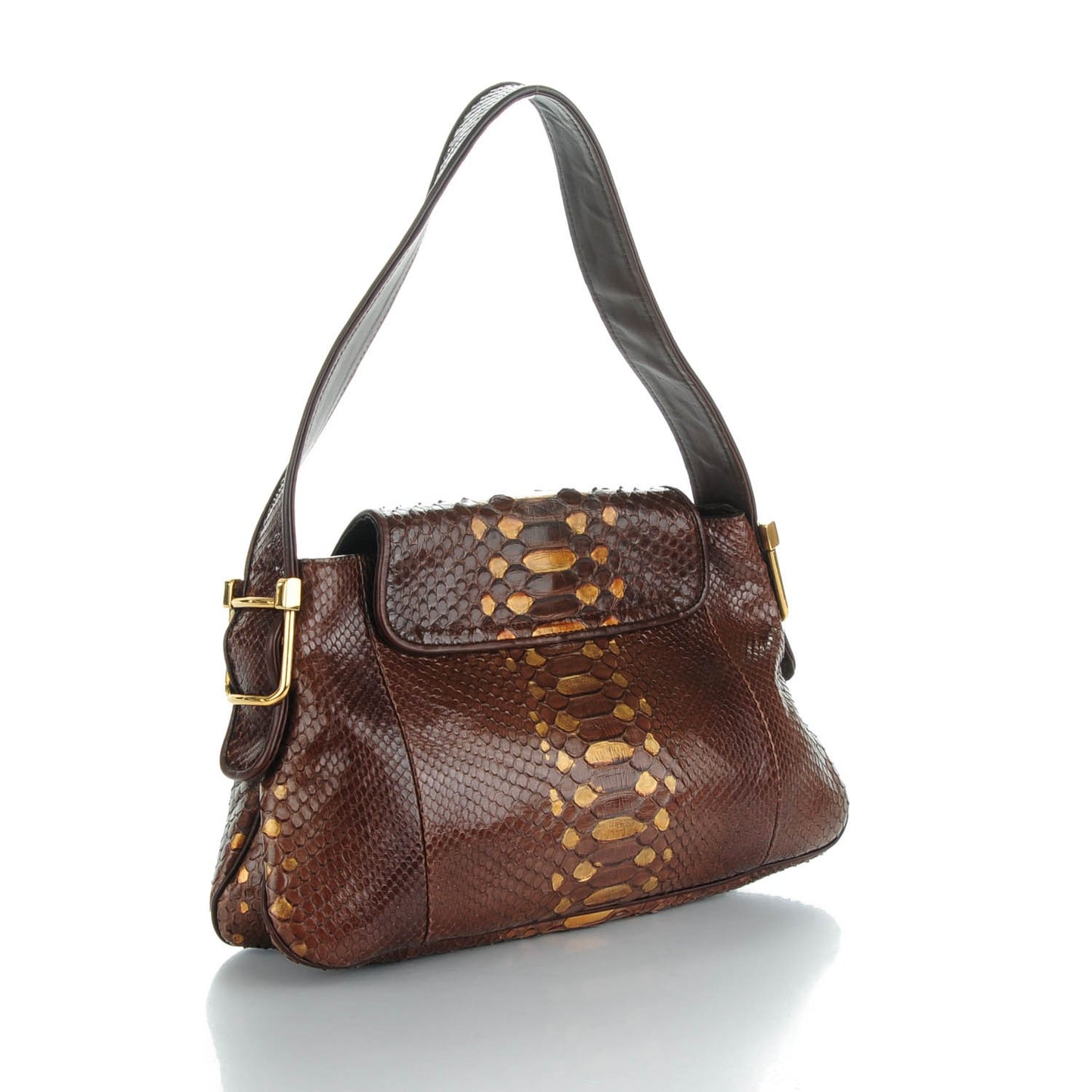 Python 1973 Shoulder Bag Brown Gold