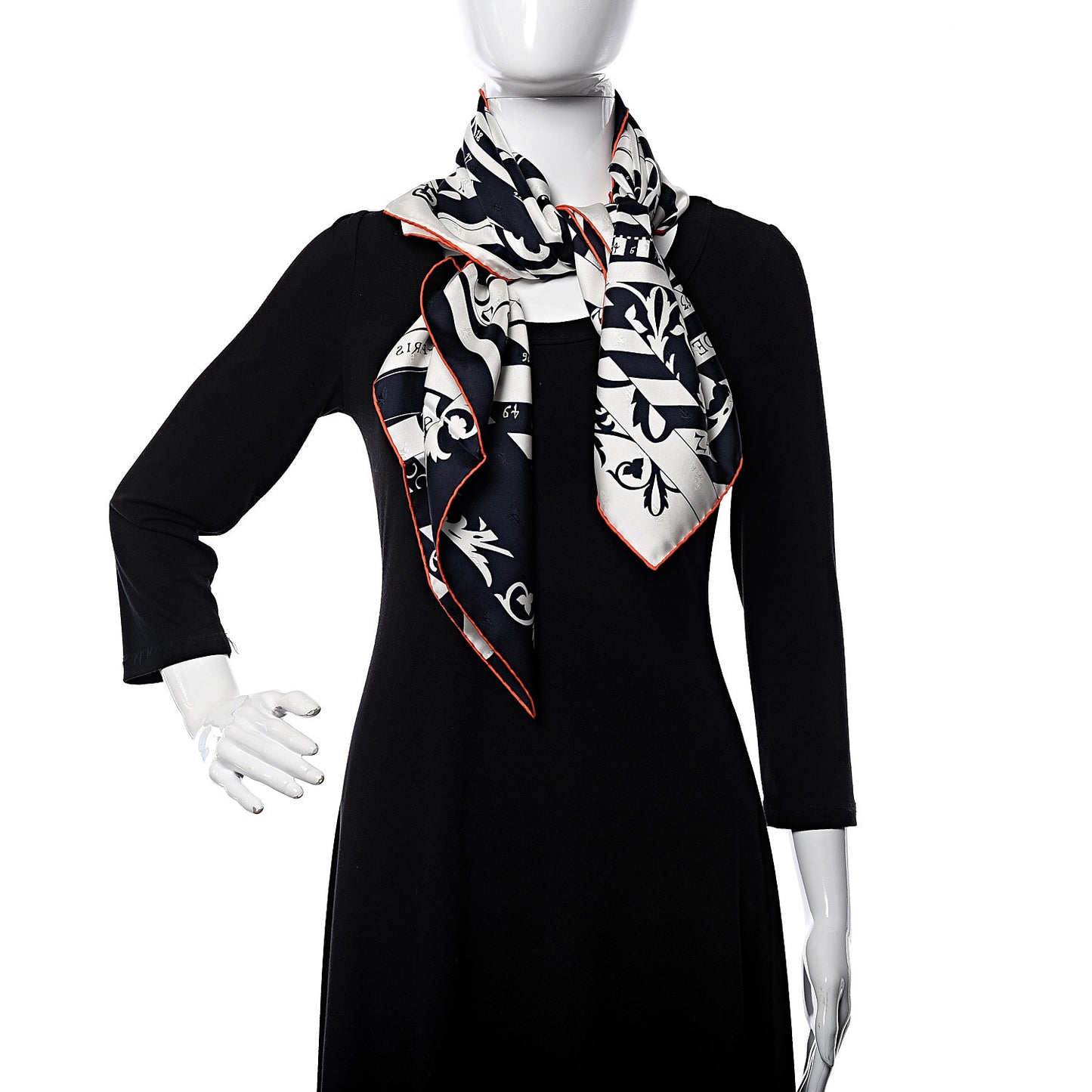 Silk Carre Astrologie Nouvelle Tattoo Scarf 90 Marine White