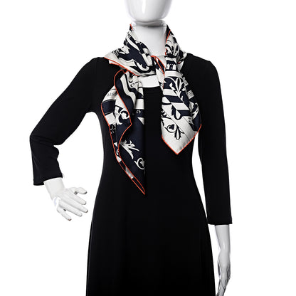 Hermes Silk Carre Astrologie Nouvelle Tattoo Scarf 90 Marine White 2 of 6
