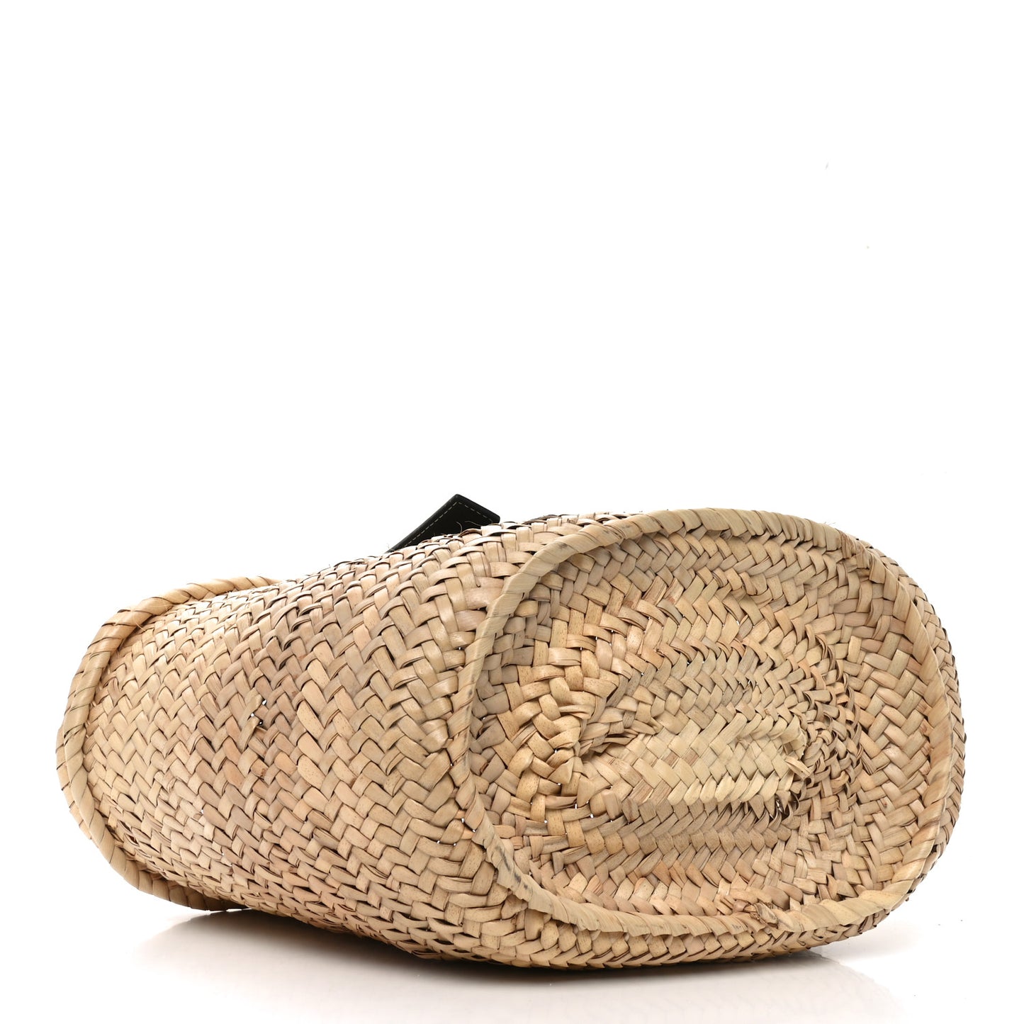 Raffia Basket Tote Bag Natural Black