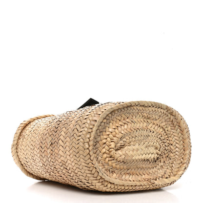 Loewe Raffia Basket Tote Bag Natural Black 4 of 11