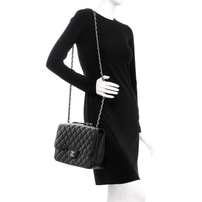 Chanel Caviar Quilted Jumbo Single Flap Black 2 of 8