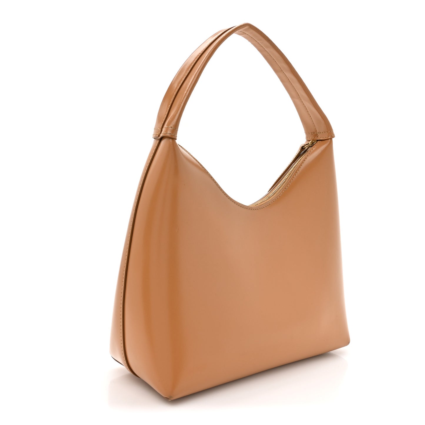 Polished Calfskin Small Soft Candy Shoulder Bag Caramel
