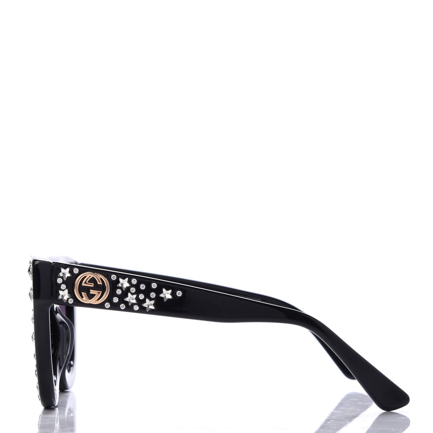 Gucci Acetate Stars Cat Eye Sunglasses GG0116S Black 3 of 8