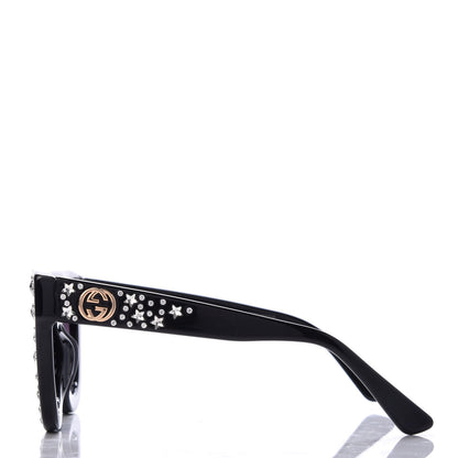 Gucci Acetate Stars Cat Eye Sunglasses GG0116S Black 3 of 8