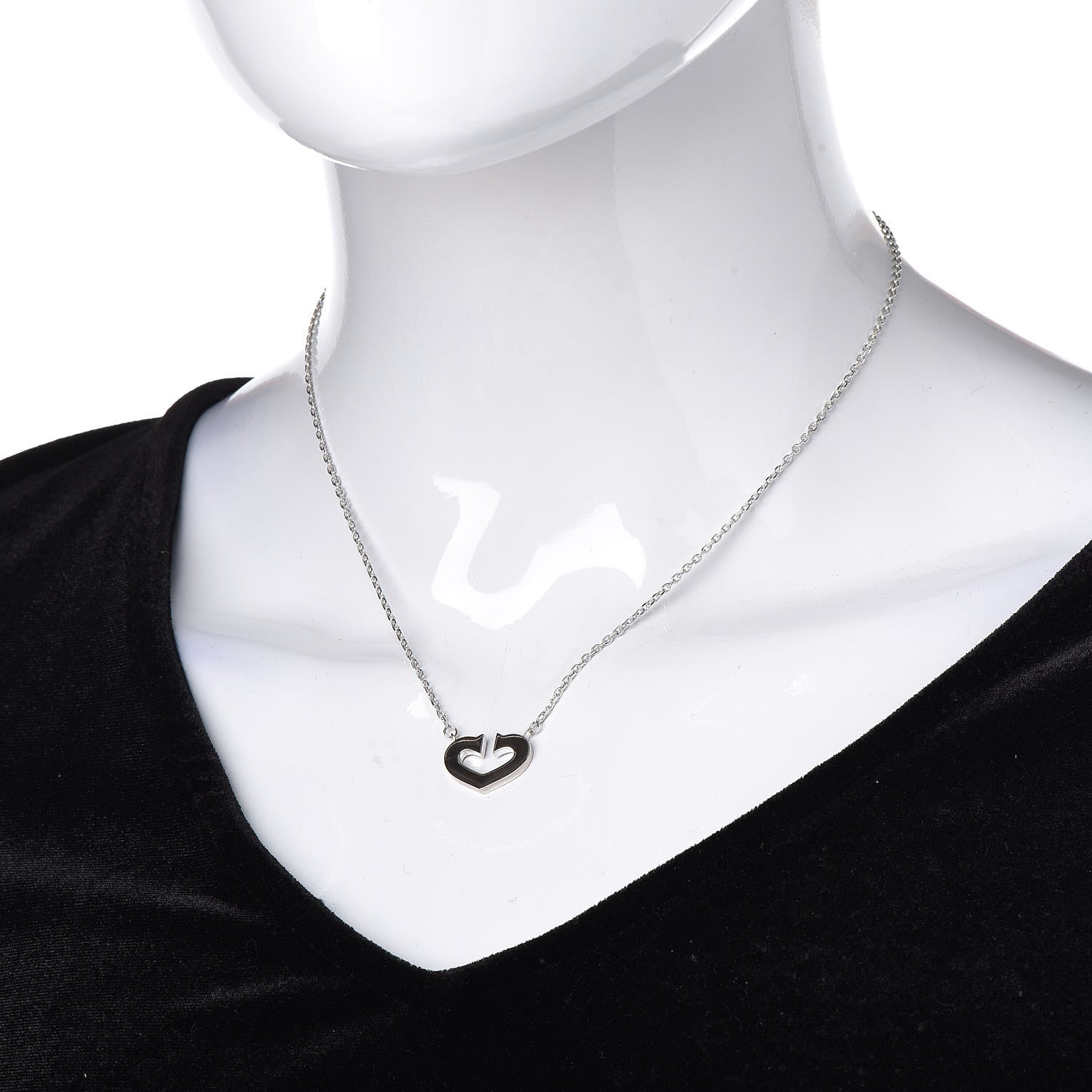 Cartier 18K White Gold Medium Hearts and Symbols Necklace 2 of 7