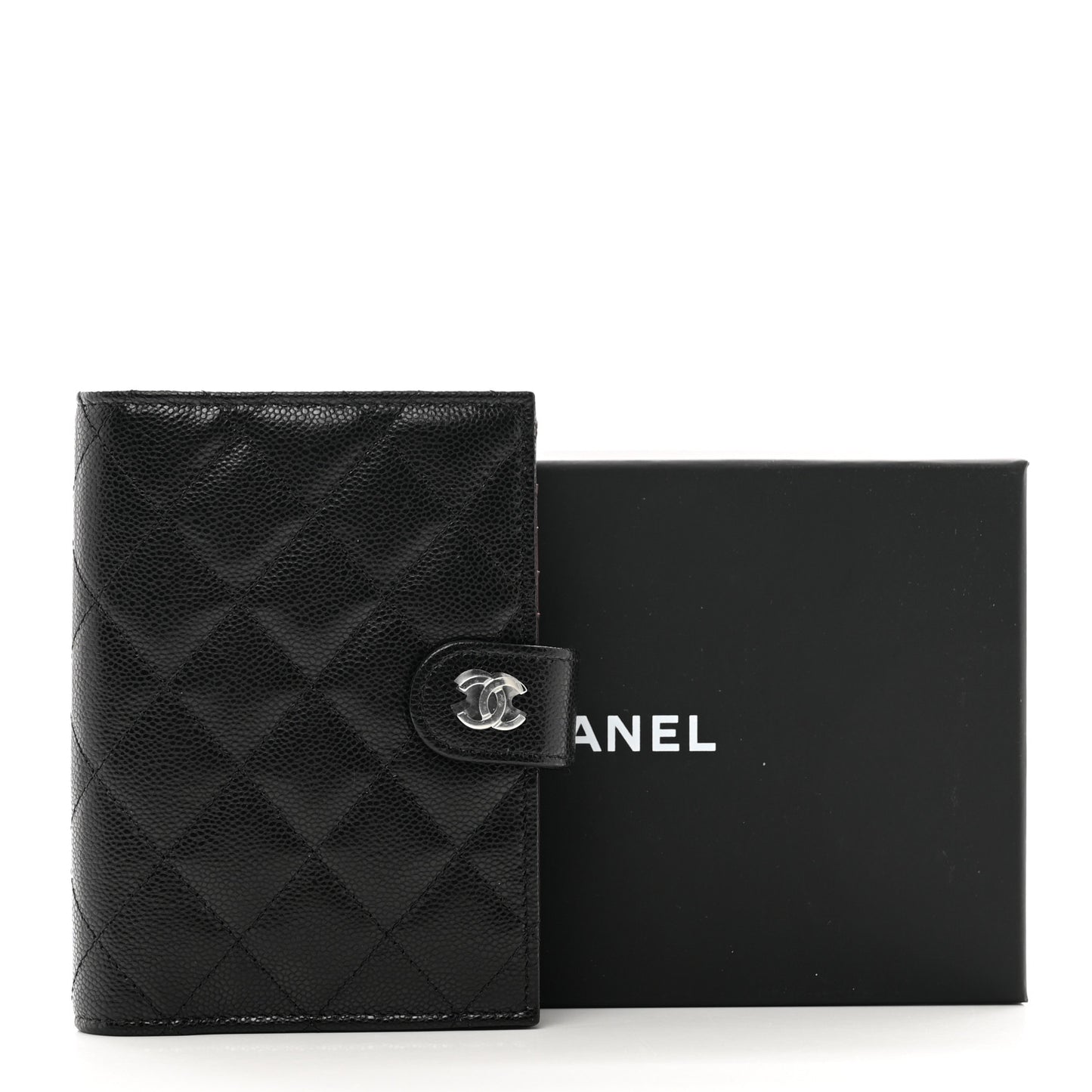 Caviar Quilted Passport Holder Black