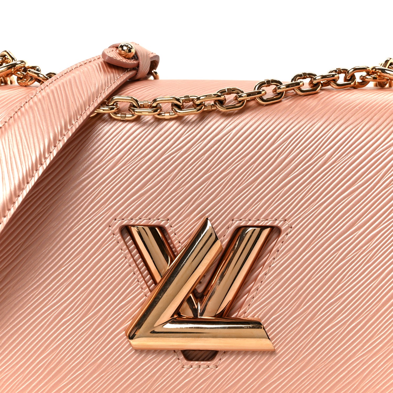 Louis Vuitton Metallic Epi Twist Shoulder Bag MM Rose Blossom Pink 9 of 11