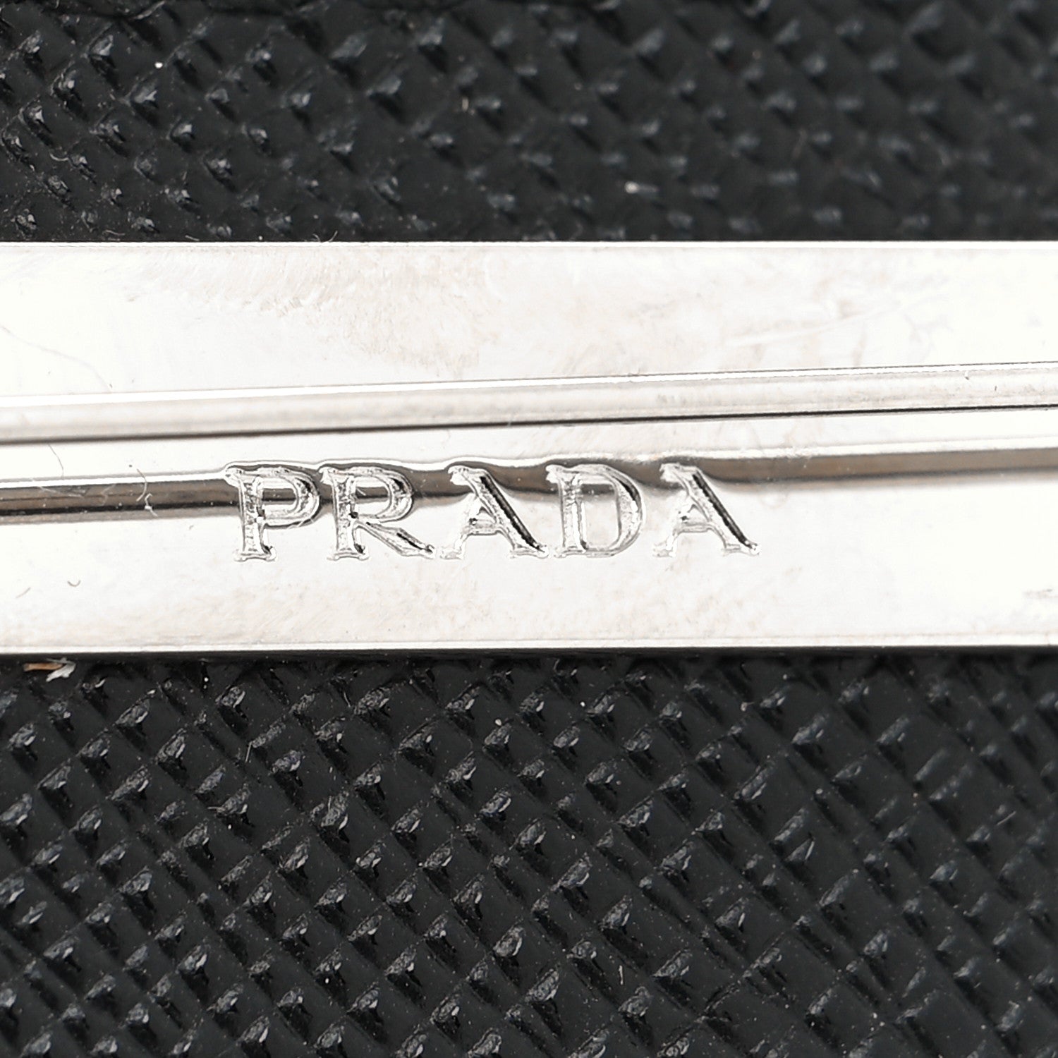 Prada Saffiano Enamel Logo Triangle Pin Black 3 of 3