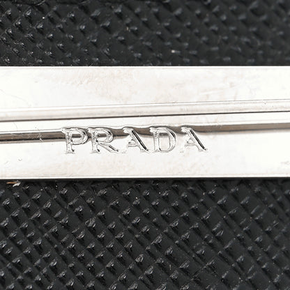 Prada Saffiano Enamel Logo Triangle Pin Black 3 of 3