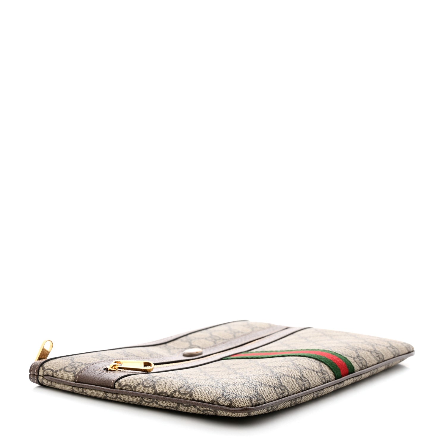 Gucci GG Supreme Monogram Large Ophidia Pouch Clutch Brown 4 of 8