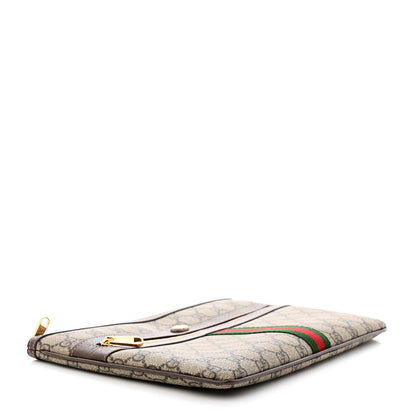 Gucci GG Supreme Monogram Large Ophidia Pouch Clutch Brown 4 of 8