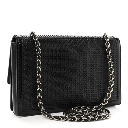 Salvatore Ferragamo Perforated Calfskin Patent Ginny Bow Crossbody Bag Black 3 of 15