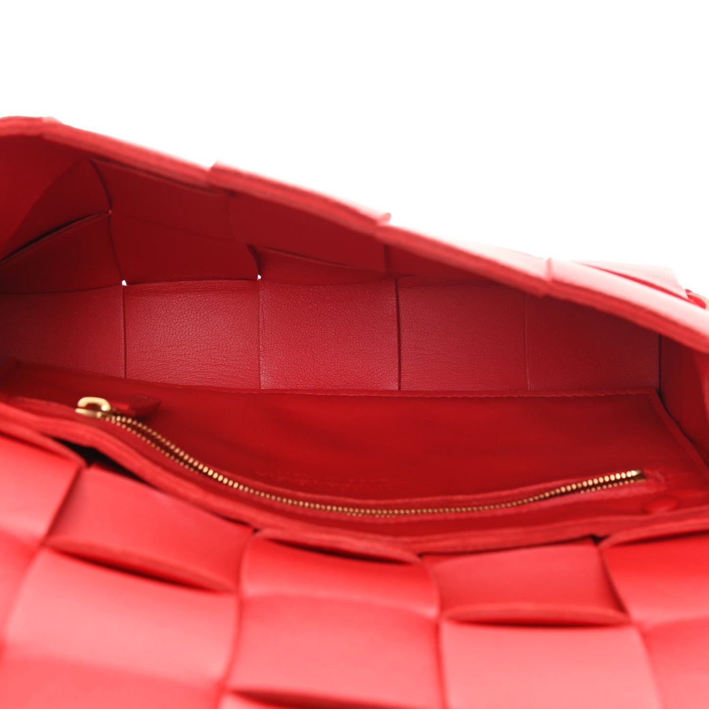 Lambskin Maxi Intrecciato Cassette Crossbody Bag Bright Red