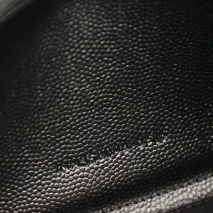 Saint Laurent Grain De Poudre Matelasse Chevron Monogram Zip Around Wallet Black 7 of 7