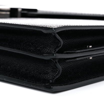 Saint Laurent Grain De Poudre Monogram Cassandra Clasp Bag Black 8 of 10