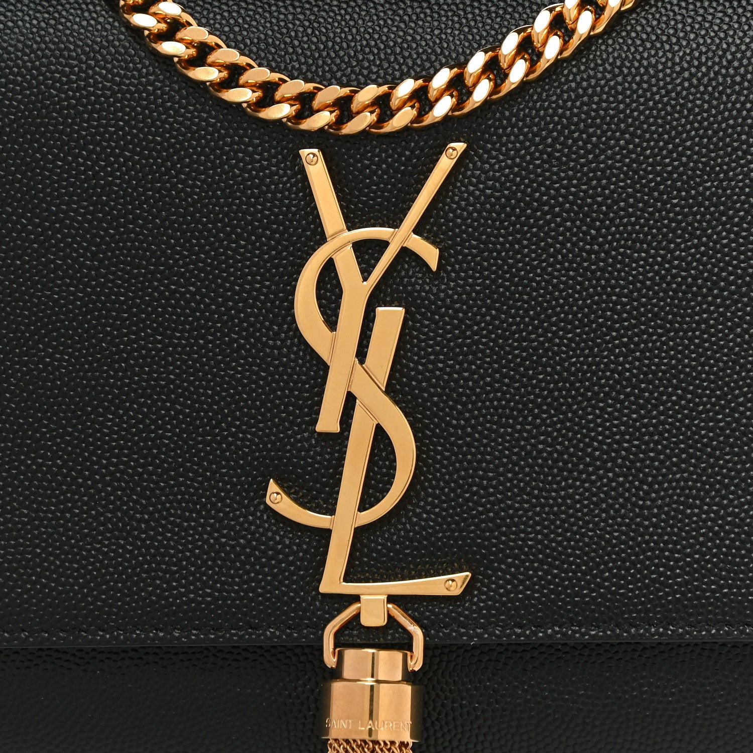 Saint Laurent Grain De Poudre Small Classic Monogram Kate Tassel Satchel Black 7 of 10