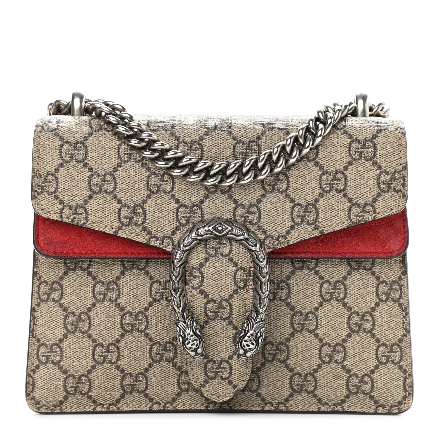 Gucci GG Supreme Monogram Mini Dionysus Shoulder Bag Hibiscus Red 1 of 16