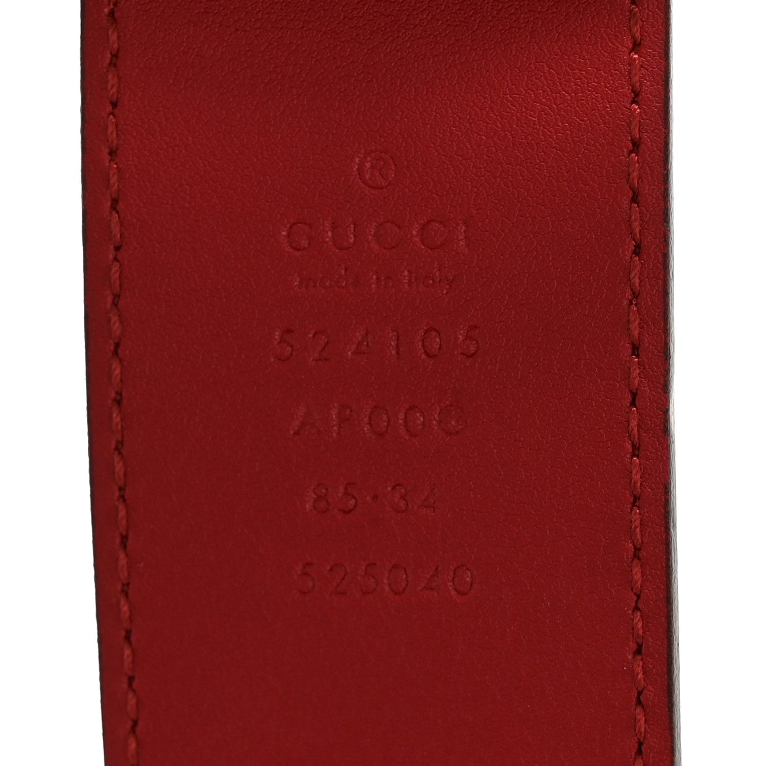 Gucci Moon Calfskin Torchon Double G 40mm Belt 85 34 Hibiscus Red 5 of 6