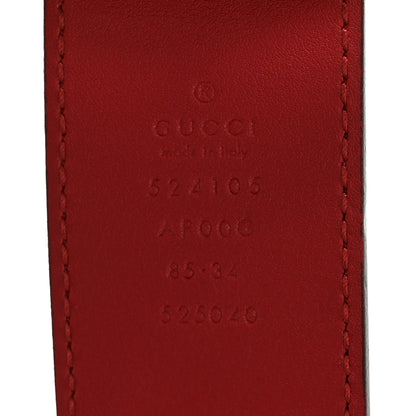 Gucci Moon Calfskin Torchon Double G 40mm Belt 85 34 Hibiscus Red 5 of 6