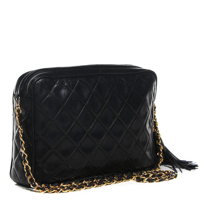 Chanel Lambskin Quilted Tassel Camera Case Black 3 of 8