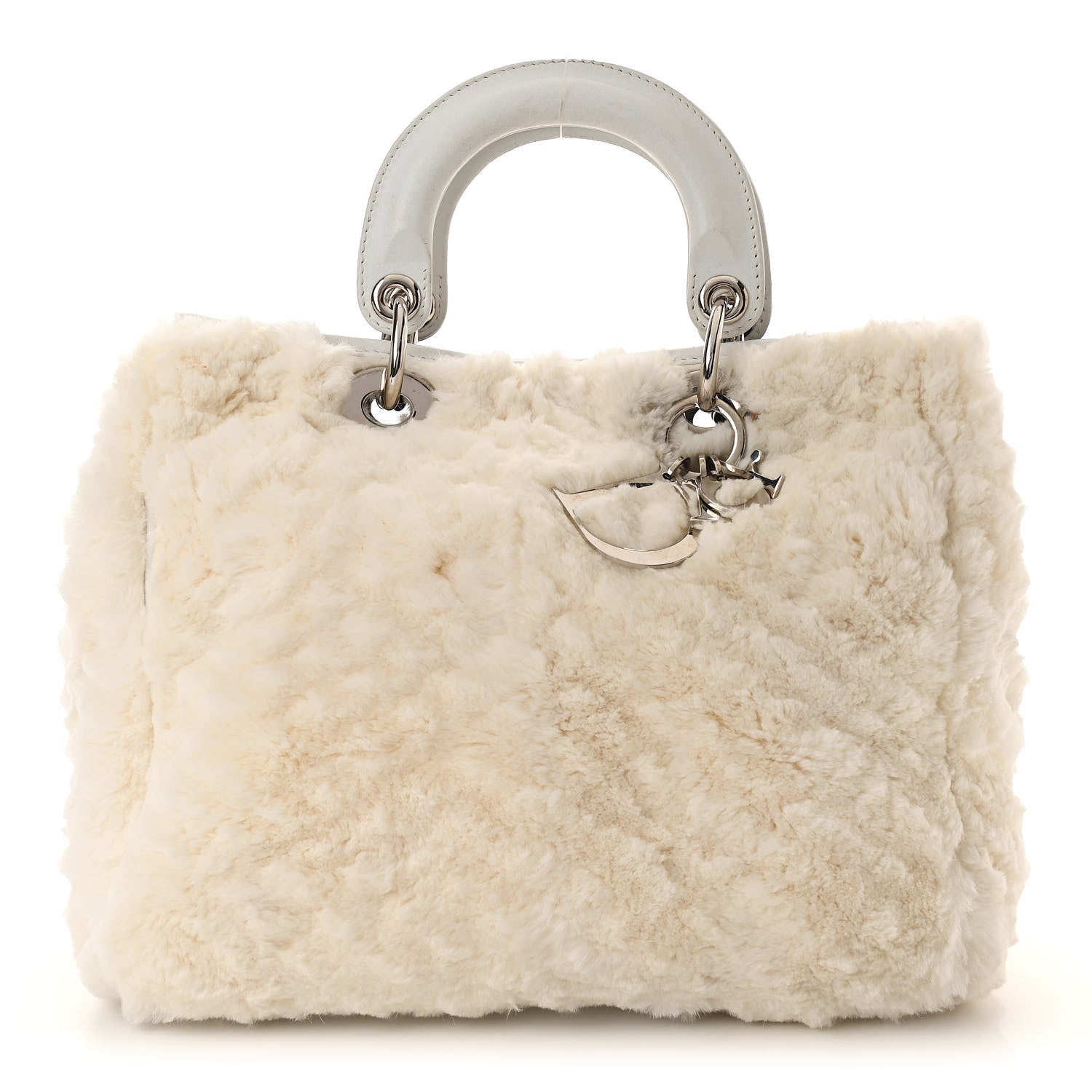 Christian Dior Rabbit Fur Medium Lady Dior Ivory 1 of 13