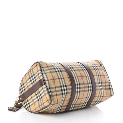 Burberry Haymarket Check Duffle Bag Dark Brown 4 of 9