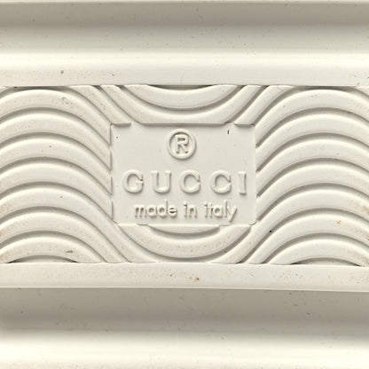 Gucci Calfskin Web Bee Embroidered Womens Ace Platform Sneakers 38 White 7 of 10