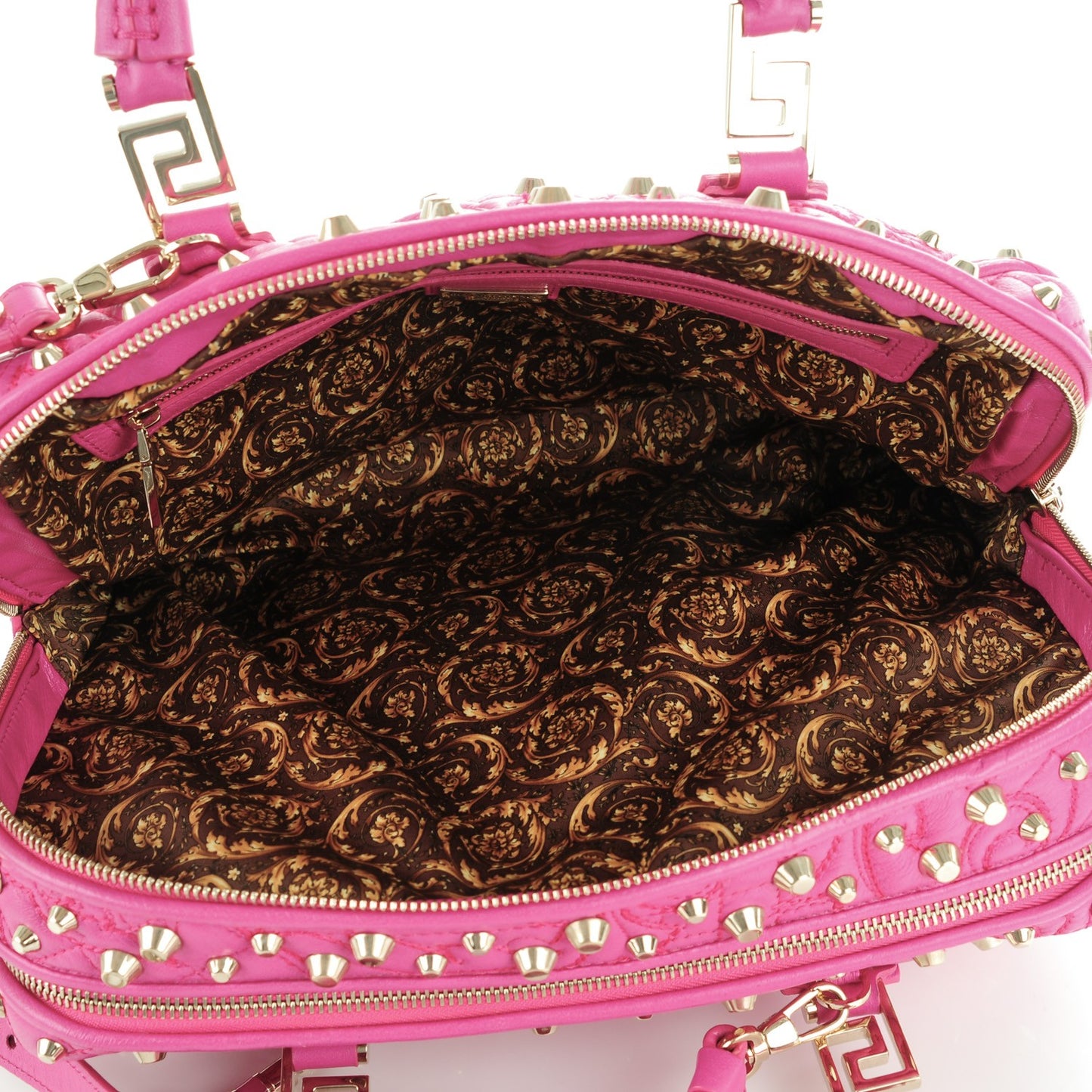 Nappa Barocco Quilted Studded Vanitas Demetra Fuchsia