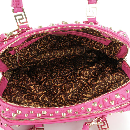 Versace Nappa Barocco Quilted Studded Vanitas Demetra Fuchsia 5 of 7