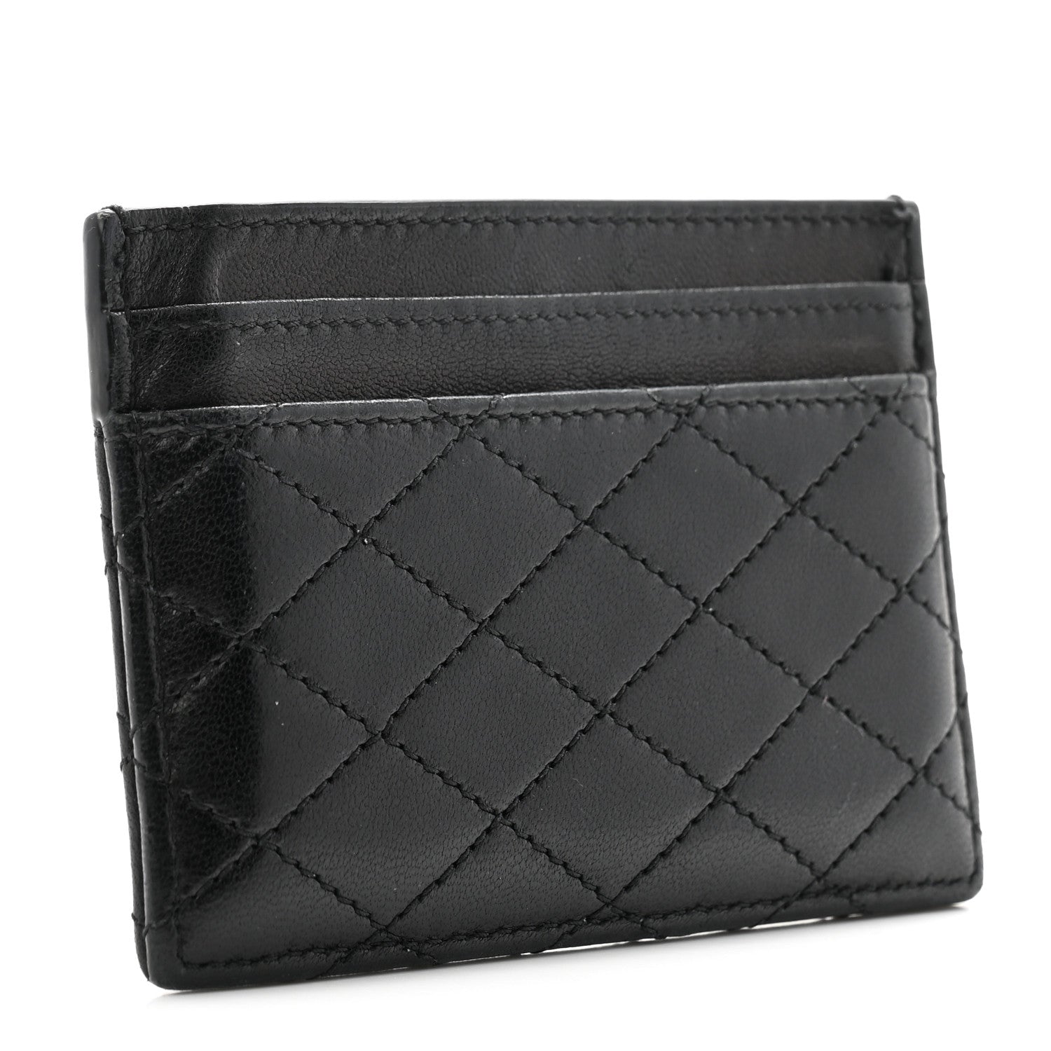 Saint Laurent Lambskin Quilted Gaby Credit Card Case Black 3 of 11