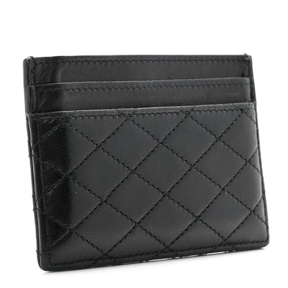 Saint Laurent Lambskin Quilted Gaby Credit Card Case Black 3 of 11