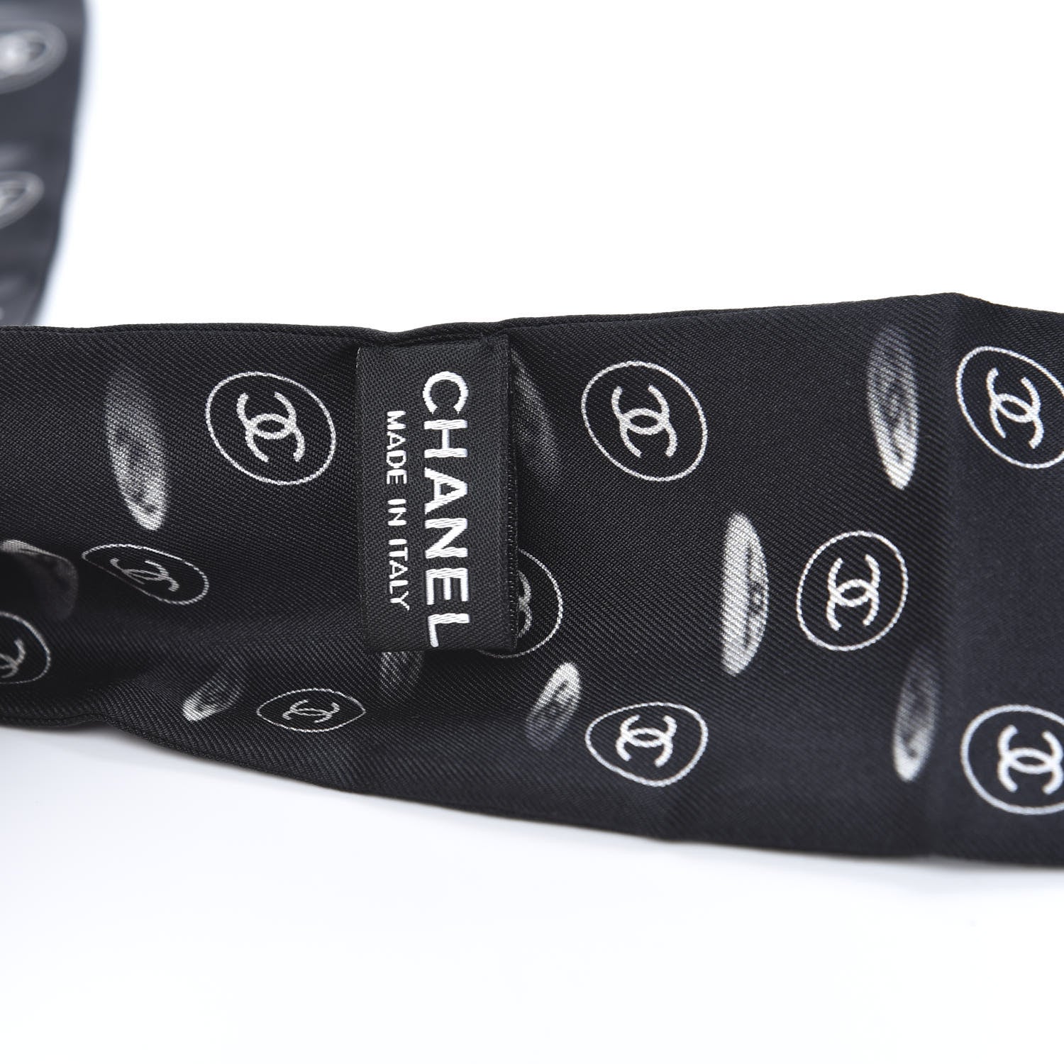 Chanel Silk CC Slim Bandeau Scarf Black 2 of 3